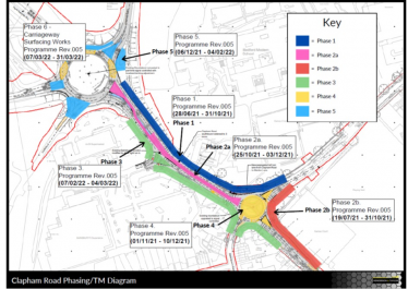 Clapham Road roundabout schedule